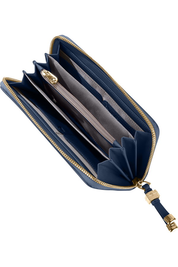 Samsonite Karissa Slg Wallet ZIP Around L  Bleu fonc&eacute;
