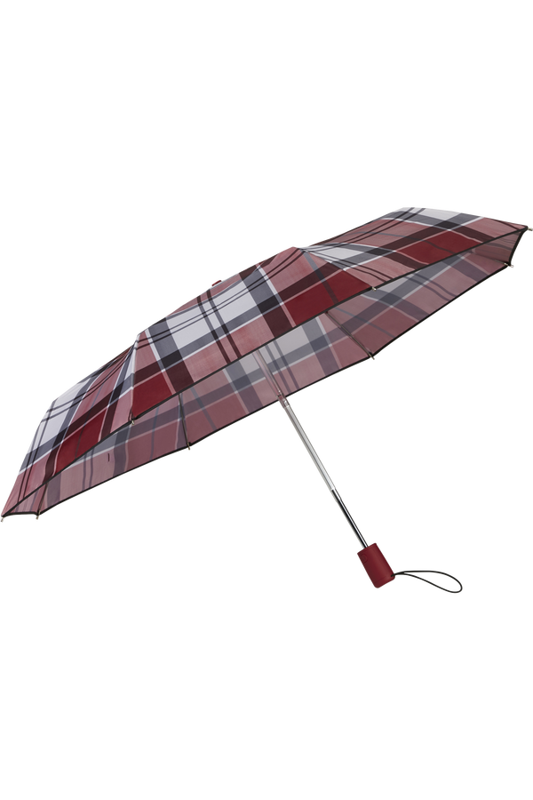 Samsonite Alu Drop S Safe 3 Sect. Auto O/C  Dark Red Check