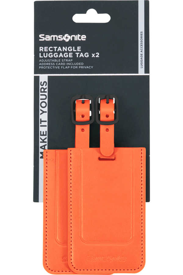 Samsonite Ta Revolution Rectangle Luggage Tag x2  Orange