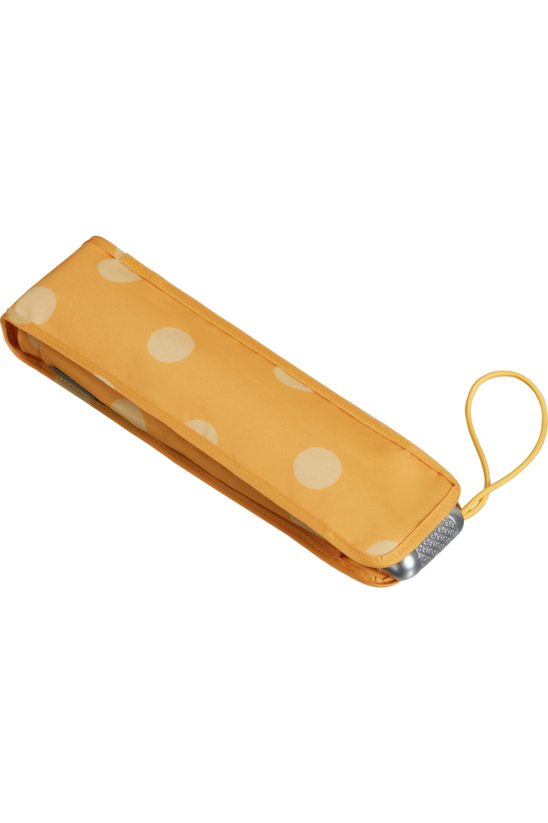 Samsonite Alu Drop S 3 Sect. Manual Flat  Yellow Polka Dots