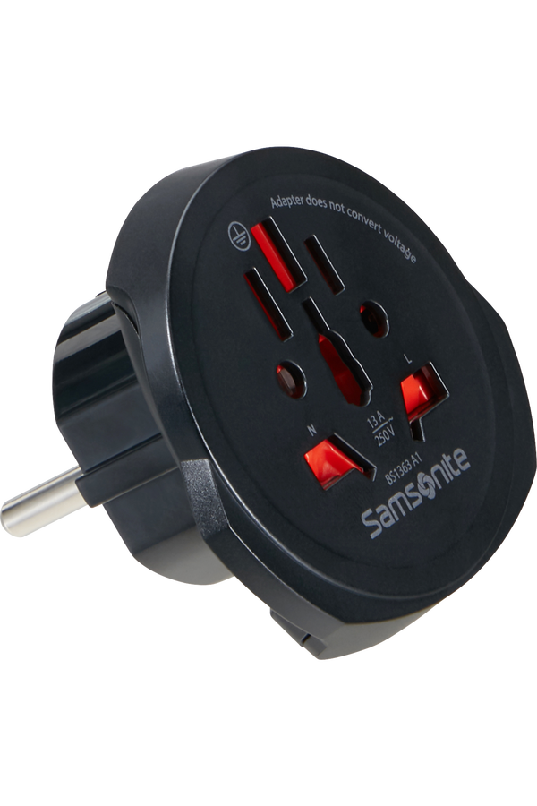 Samsonite Travel Accessories World to Europe Adaptor Schwarz