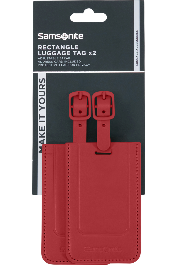 Samsonite Ta Revolution Rectangle Luggage Tag x2  Rot
