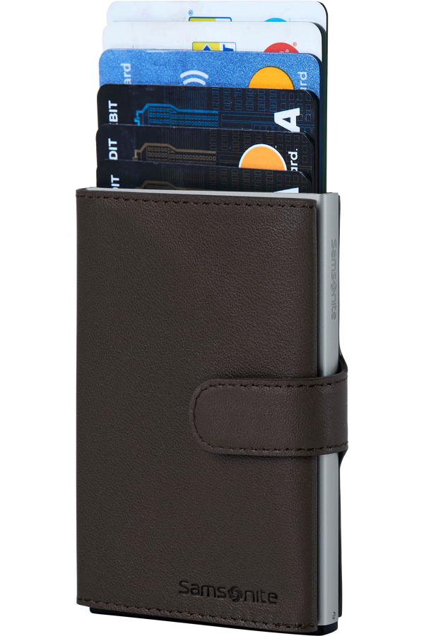 Samsonite Alu Fit 202 - Slide-up Wallet  Marron foncé