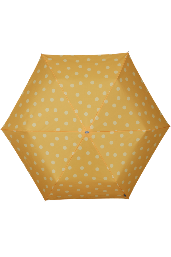 Samsonite Alu Drop S 3 Sect. Manual Flat  Yellow Polka Dots